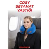 Cosy Ortopedik Seyahat Yastığı Visco Boyun Destekli Seyahat Yastığı - Mavi | Ergo Travel