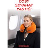 Cosy Ortopedik Seyahat Yastığı Visco Boyun Destekli Seyahat Yastığı - Turuncu | Ergo Travel