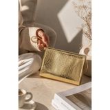 cosybag. Kadın Portföy Çanta – Şık Tasarım, Günlük & Gece Kullanım Clutch Altın Kroko
