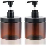 Cosywell Şampuan Saç Kremi Için Pompa Şişeleri Pompa Şişe Dispenseri 2'Li Paket 16.5Oz/500Ml Geniş Ağızlı Kavanoz Tarzı Plastik Boş Konteyner Losyon Kremi Vücut Yıkama Için Pompa Dispenseri