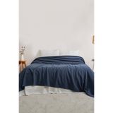 Cotanique Dama Çift Kişilik Yatak Örtüsü & Pike 210 x 230 cm Lacivert