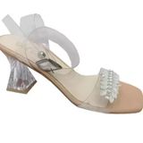 Cotcolic 01224 Taşlı Şeffaf Topuk Fashion Kadın Sandalet