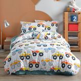 Cote Blanc Cars %100 Pamuk Ranforce Tek Kişilik Nevresim Takımı - 160 x 220 cm - Renkli