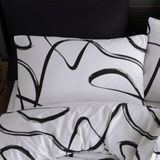 Cote Blanc Irregular %100 Pamuk Ranforce 2'li Yastık Kılıfı 50X70 - 50 x 70 cm - Beyaz - Siyah