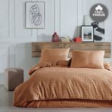 Cote Blanc Mini Kare %100 Pamuk Battal Boy Nevresim Takımı - Kahverengi - 240 x 220 cm
