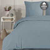 Cote Blanc Plain %100 Pamuk Flanel Tek Kişilik Lastikli Çarşaflı Nevresim Takımı - Mavi - 160 x 220 cm