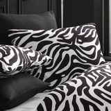 Cote Blanc Zebra Pamuk Ranforce 2'li Yastık Kılıfı 50X70 - Siyah - Beyaz