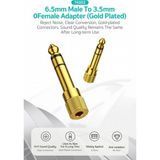Coteci Hi-Fi Kayıpsız Ses Altın Kaplama 6.5mm To 3.5mm Jak Adaptörü | Amfi ve Gitar Uyumlu Parazit Önleyici - Beyaz
