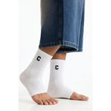 Cotenconcept 10 Çift Erkek Burunsuz Havlu Taban Çorap – Açık Parmaklı Spor ve Günlük Kullanım Çorabı - 37 - 44 - Beyaz