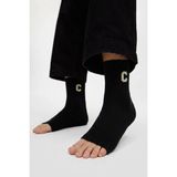 Cotenconcept 10 Çift Erkek Burunsuz Havlu Taban Çorap – Açık Parmaklı Spor ve Günlük Kullanım Çorabı - 37 - 44 - Siyah