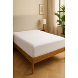 Cotenconcept 140 x 200 cm Düz Pamuklu Tek Kişilik Lastikli Fitted Penye Çarşaf - Beyaz