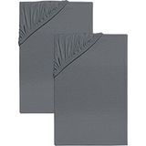 Cotenconcept 2'li 120X200 cm Düz Pamuklu Tek Kişilik Lastikli Fitted Penye Çarşaf - 120 x 200 cm - Antrasit