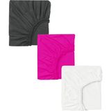 Cotenconcept 3 Adet 50 x 90 x 10 cm Anne Yanı Lastikli Penye Kumaş Bebek Çarşafı - 50 x 90 cm - Fuşya