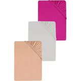 Cotenconcept 3 Adet Düz Pamuklu Tek Kişilik 120 x 200 cm Lastikli Penye Çarşaf - Fuşya