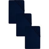 Cotenconcept 3 Adet Düz Pamuklu Tek Kişilik 140 x 200 cm Lastikli Penye Çarşaf - Lacivert