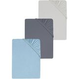 Cotenconcept 3 Adet Düz Pamuklu Tek Kişilik Lastikli Penye Çarşaf - 120 x 200 cm - Açık Gri