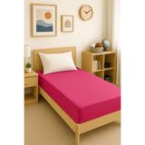 Cotenconcept 80 X 200 + 30 Cm Düz Pamuklu Tek Kişilik Lastikli Fitted Penye Çarşaf - Fuşya - 80 x 200 cm