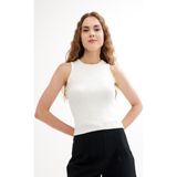 Cotenconcept Fitilli Fitted Viskon Karışımlı Askılı Tişört - Beyaz