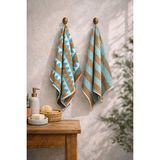 Coton Delux %100 Pamuk 50X70 Mutfak Havlusu 2’li Set – Yüksek Emici, Yumuşak Dokulu - Turuncu - Mavi - 50 x 70 cm