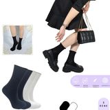 Coton Dikissiz Lastiksiz Roll-Top Yazlik Sikmayan 2 'Li Paket Uzun Kadin Corap Seti