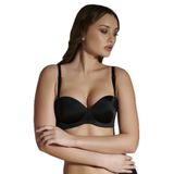 Cotonhause 336055 Straplez Lotus Lazer Kesim Push Up Siyah Kadın Sütyen