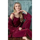 cotonhause Kadın 3 Lü Kadife Bordo Pijama Takımı C1T3N402-1 BORDO XL