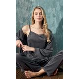cotonhause Kadın 3 Lü Kadife Füme Pijama Takımı C1T3N402-1 FÜME XXL