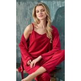 cotonhause Kadın 3 Lü Kadife Kırmızı Pijama Takımı C1T3N402-1 KIRMIZI S-M