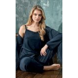 cotonhause Kadın 3 Lü Kadife Lacivert Pijama Takımı C1T3N402-1 LACİVERT XL