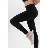 cotonhause Kadın Fitilli Soft Thermal Kumaş Ince Bel Lastikli Siyah Tayt 4347