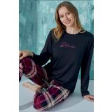cotonhause Kadın Uzun Kol Siyah Pijama Takımı C5T0N9O02-12