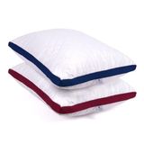 Cotpoly Home Klimalı Yastık 50x70 cm - Hava Sirkülasyonlu Kapitone Mikrofiber Dış Kılıf 850 gr Silikon Dolgulu Ortopedik Uyku Yastığı (2'li Bordo-Lacivert)