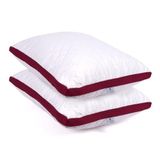 Cotpoly Home Klimalı Yastık 50x70 cm - Hava Sirkülasyonlu Kapitone Mikrofiber Dış Kılıf 850 gr Silikon Dolgulu Ortopedik Uyku Yastığı (2'li Bordo)
