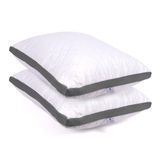 Cotpoly Home Klimalı Yastık 50x70 cm - Hava Sirkülasyonlu Kapitone Mikrofiber Dış Kılıf 850 gr Silikon Dolgulu Ortopedik Uyku Yastığı (2'li Gri)