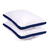 Cotpoly Home Klimalı Yastık 50x70 cm - Hava Sirkülasyonlu Kapitone Mikrofiber Dış Kılıf 850 gr Silikon Dolgulu Ortopedik Uyku Yastığı (2'li Lacivert)