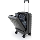 Cotpoly Home Vega Laptop Bölmeli Kabin Boy Valiz 57x38x26cm Antrasit Renk ABS Malzeme ile Hafif ve Şık