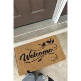 Cotto Home Coco Entry PS30A Welcome Kuş Desenli Kalın Kaymaz Taban Nem Alıcı Şık Tasarım Kapı Önü Paspası - 45 X 70 D
