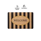 Cotto Home CocoJoy PJ002A Welcome Desenli Çizgili Kalın Kaymaz Taban Nem Alıcı Şık Tasarım Kapı Önü Paspası