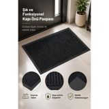 Cotto Home Kapı Önü Paspası, Dayanıklı Kalın Nem Alıcı Toz Alıcı Siyah Kaymaz Taban Dış Kapı Paspası 45x70 cm - PS022A