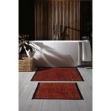 Cotto Home Rothi Pamuklu Kaymaz Taban Turuncu 2'li Banyo Paspas Seti 60x100 60x50cm Yıkanabilir Modern Şönil
