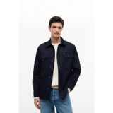 Cotton Blend Shırt Jacket Erkek Mavi Mont - Mw0mw43471