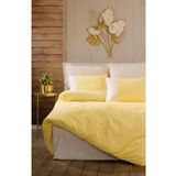 Cotton Box %100 Pamuk Plain Nevresim Takımı Çift Kişilik - Sarı Krem - Yumuşak Dokulu