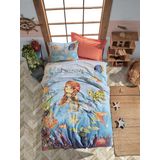 Cotton Box 160x120 cm Adventure Yeşil Mermaid Mercan Tek Kişilik Nevresim Takımı