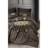 COTTON BOX 1834p3 Palace Saten Çift Kişilik Nevresim Takımı Togay Antrasit,200 x 220 Antrasit