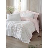Cotton Box 3D Nakışlı Saten Çift Kişilik Nevresim Takımı Charming Pudra - 240 x 260 cm