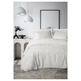 COTTON BOX 8680108079119 Brode Nakışlı Çift Kişilik Saten Nevresim Takımı Galant Beyaz,200 x 220 Beyaz