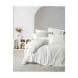 COTTON BOX 8680108079126CP 3D Nakışlı Çift Kişilik Saten Nevresim Takımı Gembira Beyaz,200 x 220 Beyaz