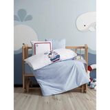 Cotton Box Bebek Nevresim Takımı Miniyo Mavi 100 x 150 cm Desenli Nakışlı Pamuk Kumaş