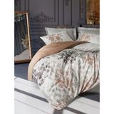 Cotton Box Blatt Gri Saten Nevresim Takımı Çift Kişilik - Beyaz - 200 x 220 cm