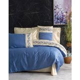 Cotton Box Brode Amaya Bej 200x220 cm Nakışlı Çift Kişilik Saten Nevresim Takımı